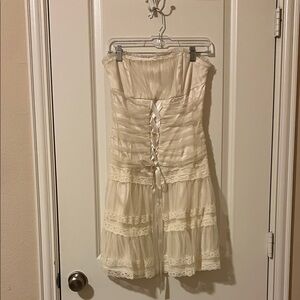 Vintage Jessica McClintock Satin Cream Dress